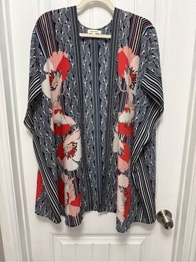 Max Studio Black w/multicolors Mid Length Kaftan Plus Size 2X Reg. $195 (54-6)
